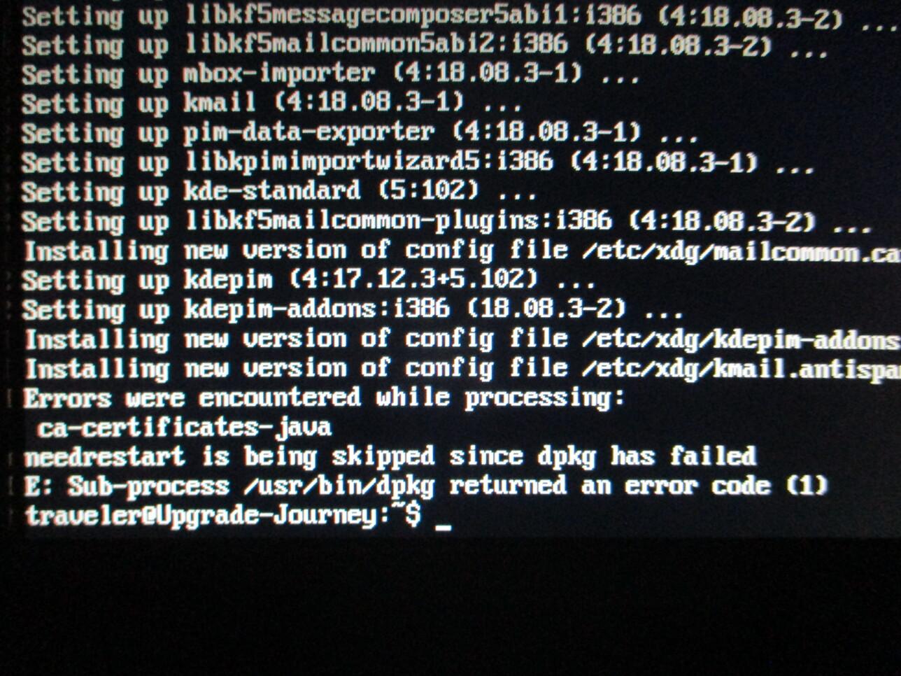 dpkg failure from Apt scripts