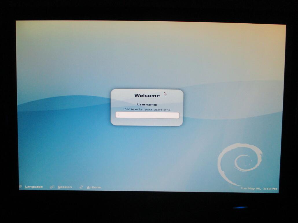 Gnome login greeter screen