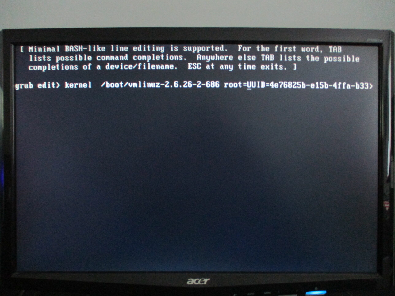 root filesystem not found...