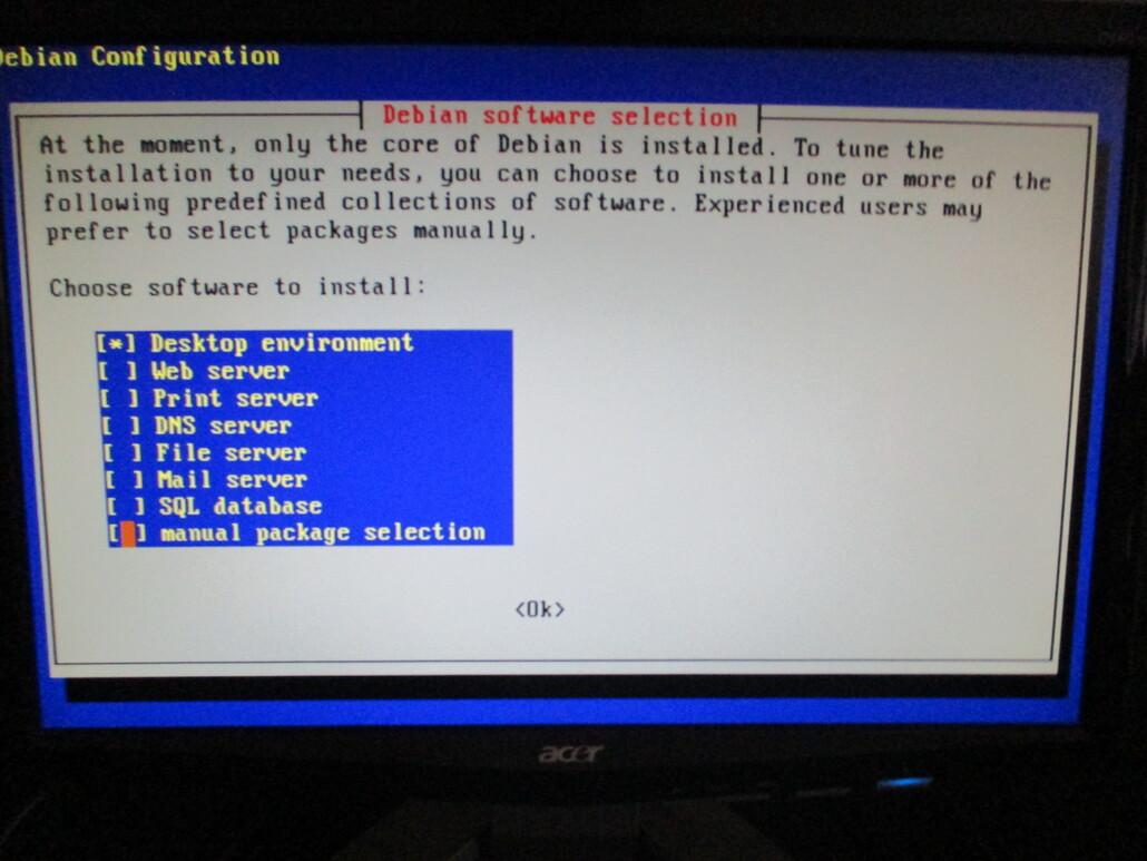 Early version of the tasksel prompt