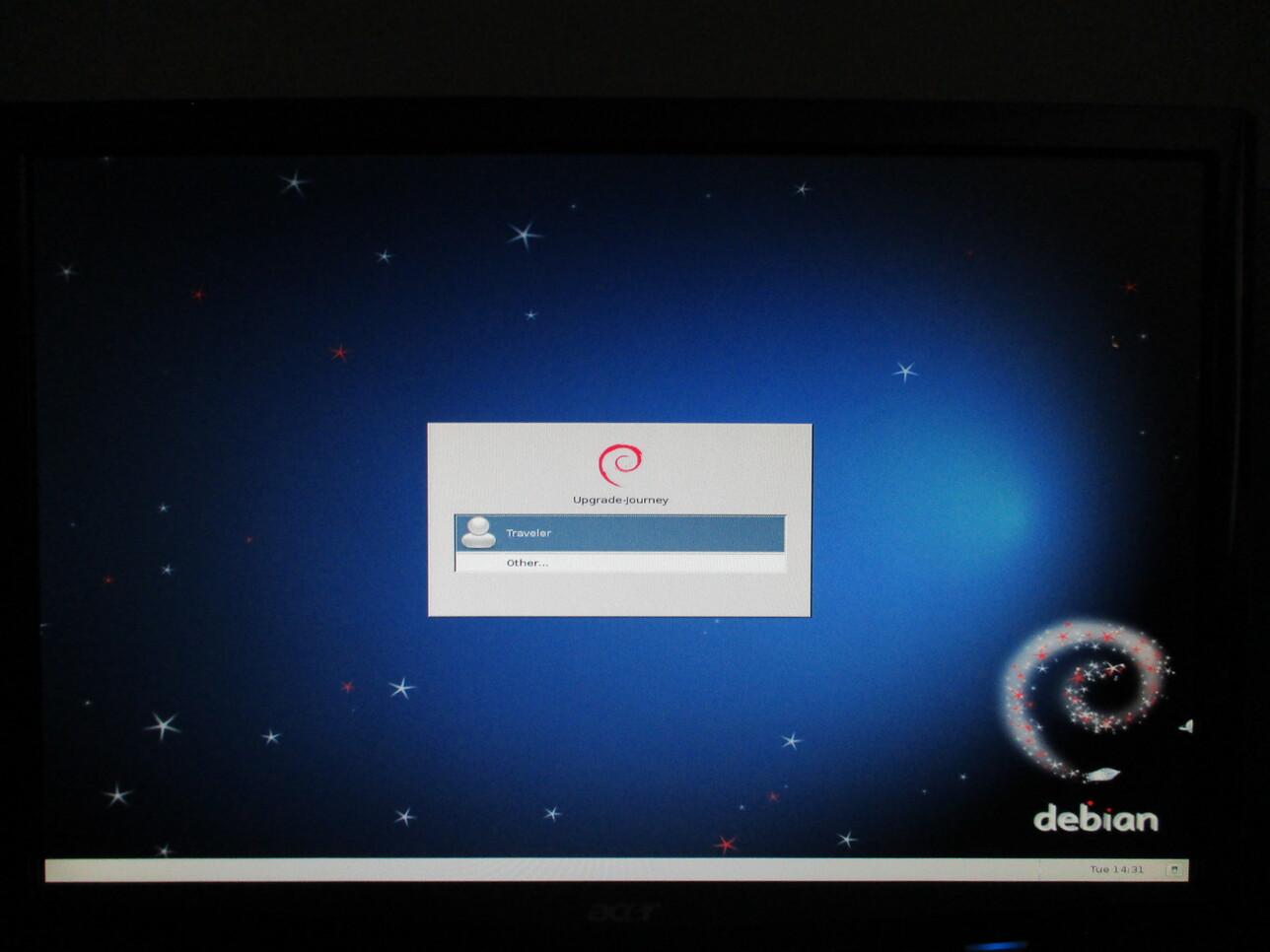 At last, the gnome greeter login.