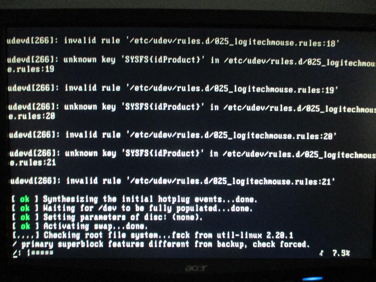 fsck running on first reboot